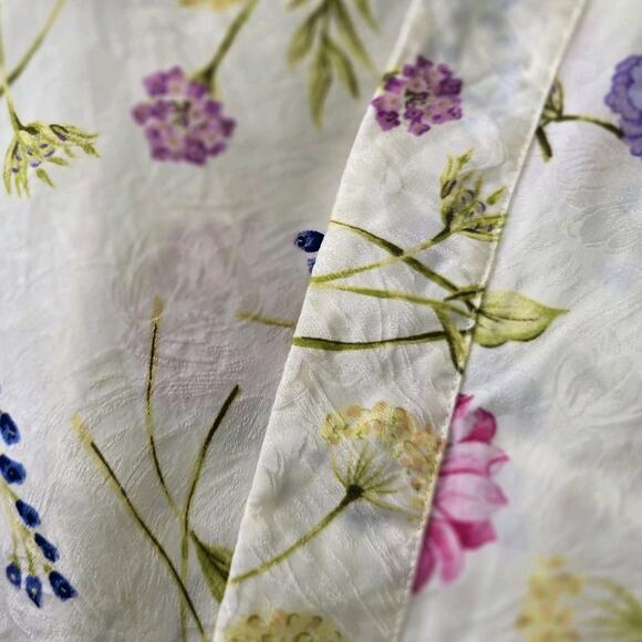 Judith Hart Textured Silk Peignoir Set Chemise Nightgown and Robe Floral Size L - Picture 4 of 13